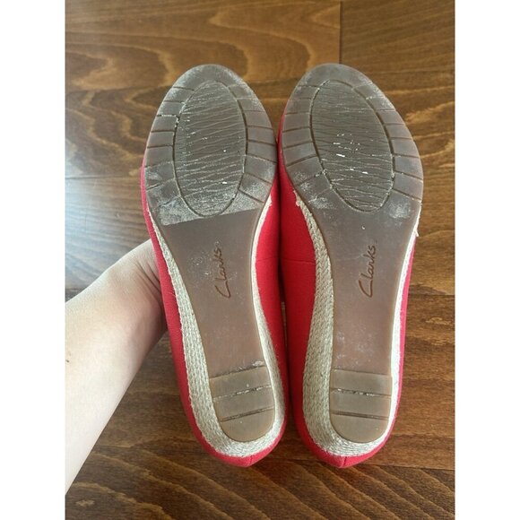 Clarks Women's Mallory Luna Closed Rope Wedge Platform Cherry Red Sz 7.5 M - Picture 7 of 8
